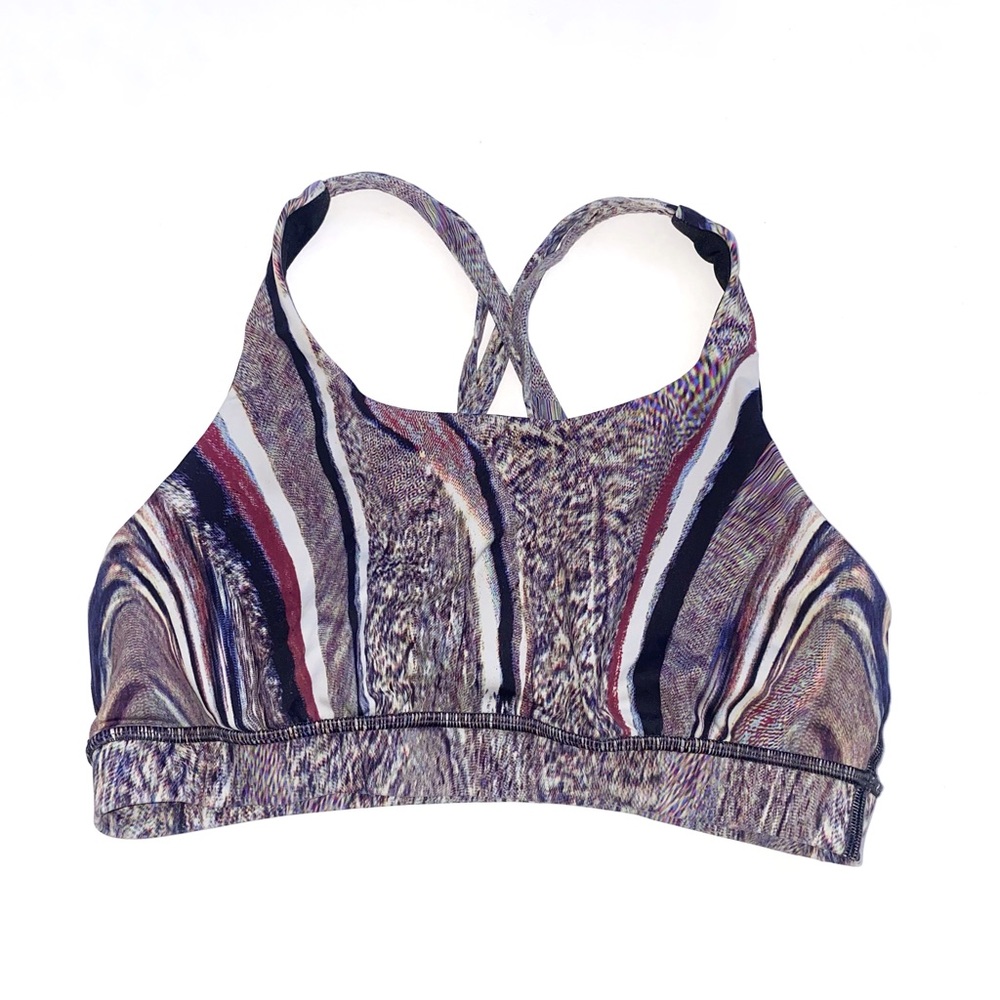 Lululemon Energy sports Bra Nulux Polychromatic 50g Multi Black gray blue white